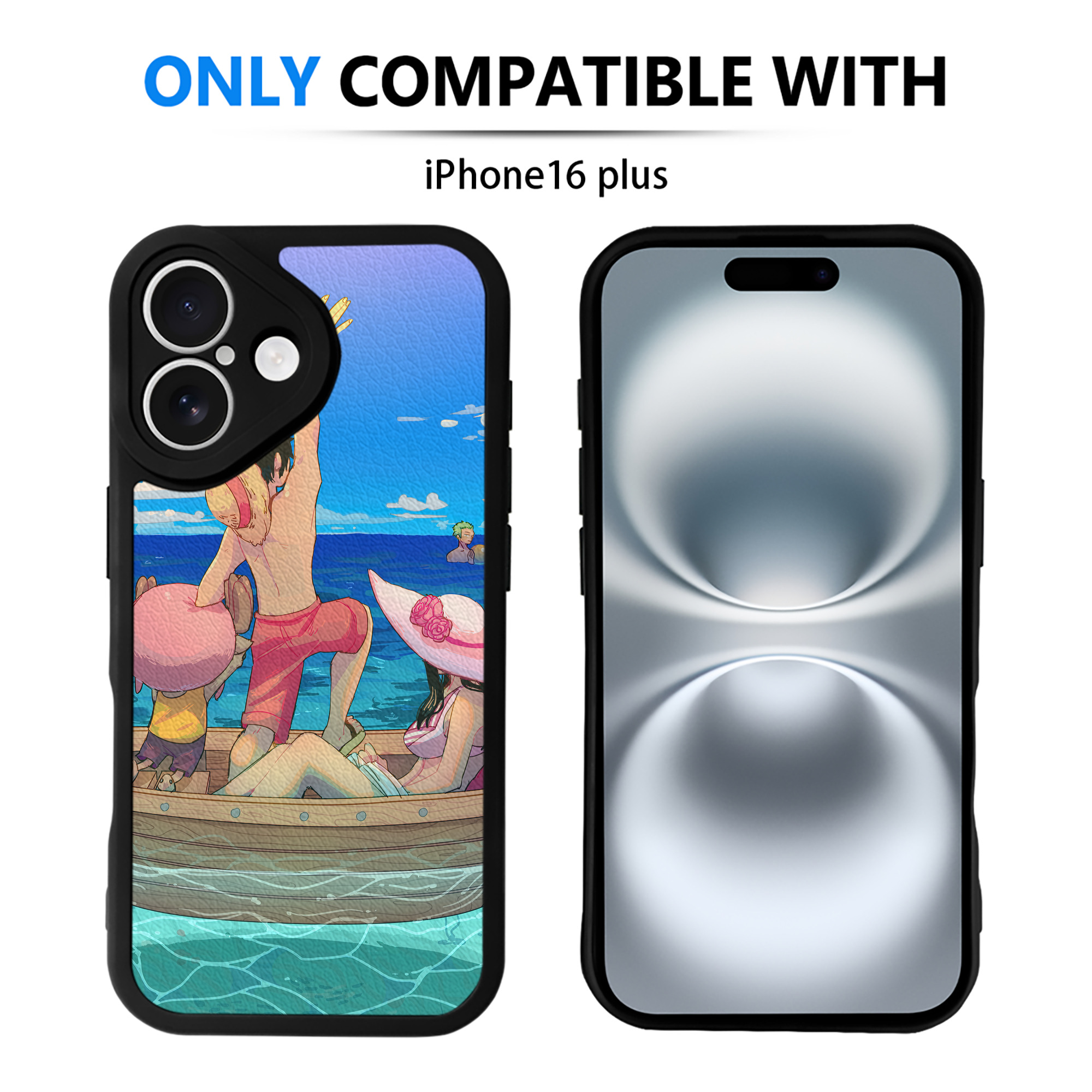 （画像用） ワンピース ONE PIECE 【iPhone 16シリーズ対応】シリコンスマホケース（レザー調） 材質：シリコン